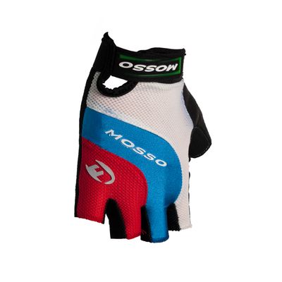 BICYCLE GLOVES MOSSO GL-01 Col. White / Blue/ Red - Size: L