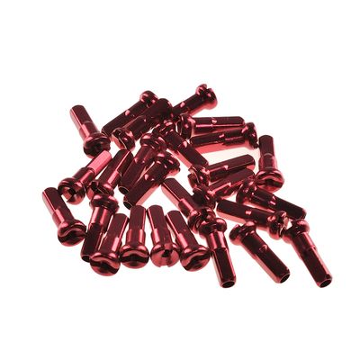 NIPPLES 2,0mm / 14 mm ALUMINUM  - CN SPOKE  packed 100 items - Red