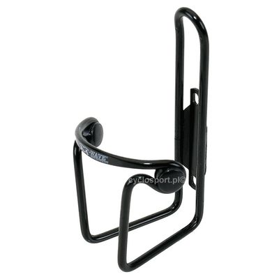ALUMINUM BOTTLE CAGE  WITH SIGN  ' M-WAVE' WITH GEL BUTTONS   - Black