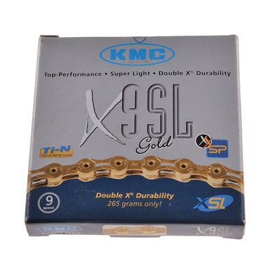 CHAIN  KMC X-9 -SL GOLD  116 Links -  9  speed Col. Gold 