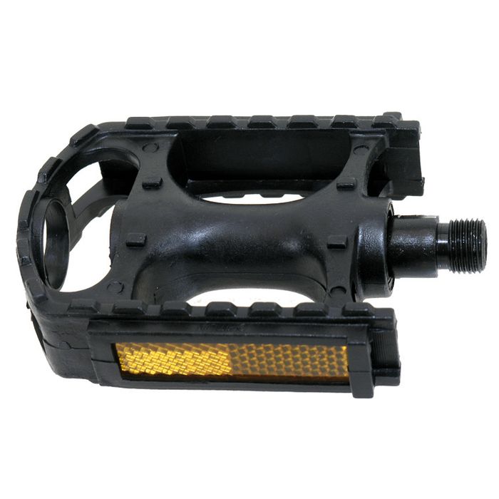PEDALS  MTB PLASTIC  BLACK WITH REFLECTION