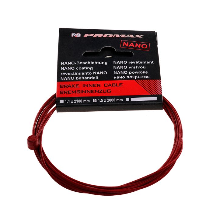 BRAKE CABLE 2000mm-STAINLESS RED